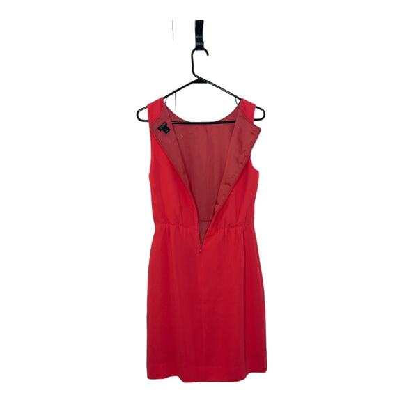 J. Crew Bright Coral Midi Sleeveless Dress Style #67725 Back Zipper Size 4 - Picture 5 of 6